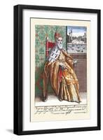 Vestimenta Del Dogo De Venecia En Ceremonias-Habiti D’Hvomeni Et Donne Venetiane 1609-Franco Giacomo-Framed Art Print