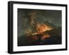 Vesuvius Erupting at Night, Observed by Elegant Gentlemen-Jacques Antoine Volaire-Framed Giclee Print