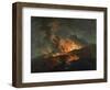 Vesuvius Erupting at Night, Observed by Elegant Gentlemen-Jacques Antoine Volaire-Framed Giclee Print