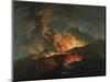 Vesuvius Erupting at Night, Observed by Elegant Gentlemen-Jacques Antoine Volaire-Mounted Giclee Print