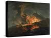 Vesuvius Erupting at Night, Observed by Elegant Gentlemen-Jacques Antoine Volaire-Stretched Canvas