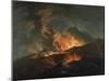 Vesuvius Erupting at Night, Observed by Elegant Gentlemen-Jacques Antoine Volaire-Mounted Giclee Print