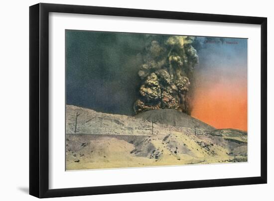 Vesuvius Erupting, Naples, Italy-null-Framed Art Print