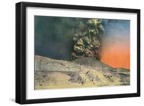 Vesuvius Erupting, Naples, Italy-null-Framed Art Print