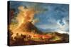 Vesuvius Erupting, with Sightseers in the Foreground-Pierre Jacques Volaire-Stretched Canvas