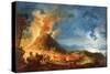 Vesuvius Erupting, with Sightseers in the Foreground-Pierre Jacques Volaire-Stretched Canvas