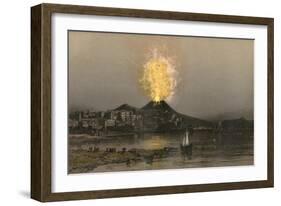 Vesuvius, Eugene Ciceri-Eugene Ciceri-Framed Art Print