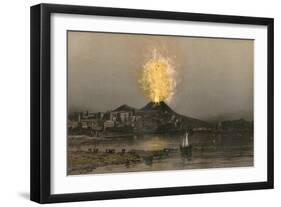 Vesuvius, Eugene Ciceri-Eugene Ciceri-Framed Art Print