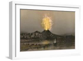 Vesuvius, Eugene Ciceri-Eugene Ciceri-Framed Art Print