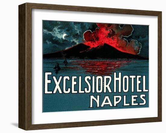 Vesuvius, Excelsior Hotel, Naples-null-Framed Art Print