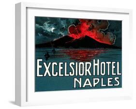 Vesuvius, Excelsior Hotel, Naples-null-Framed Art Print