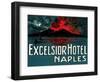 Vesuvius, Excelsior Hotel, Naples-Found Image Press-Framed Giclee Print