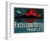 Vesuvius, Excelsior Hotel, Naples-Found Image Press-Framed Giclee Print