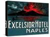 Vesuvius, Excelsior Hotel, Naples-Found Image Press-Stretched Canvas