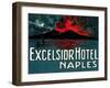 Vesuvius, Excelsior Hotel, Naples-Found Image Press-Framed Giclee Print