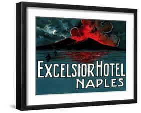 Vesuvius, Excelsior Hotel, Naples-Found Image Press-Framed Giclee Print