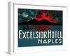 Vesuvius, Excelsior Hotel, Naples-Found Image Press-Framed Giclee Print