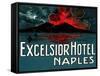 Vesuvius, Excelsior Hotel, Naples-Found Image Press-Framed Stretched Canvas