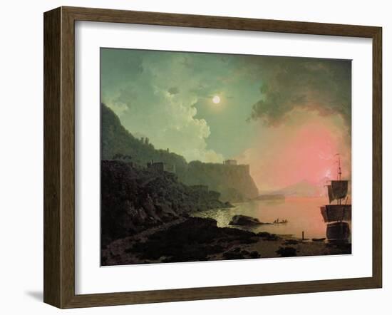 Vesuvius from Posillipo, C.1788 (Oil on Panel)-Joseph Wright Of Derby-Framed Giclee Print