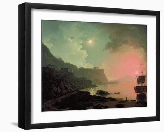 Vesuvius from Posillipo, C.1788 (Oil on Panel)-Joseph Wright Of Derby-Framed Giclee Print