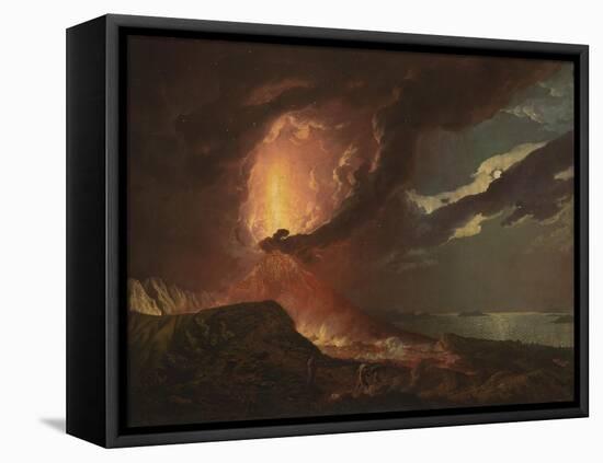 Vesuvius in Eruption, with a View over the Islands in the Bay of Naples-Joseph Wright of Derby-Framed Stretched Canvas