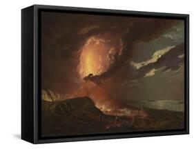 Vesuvius in Eruption, with a View over the Islands in the Bay of Naples-Joseph Wright of Derby-Framed Stretched Canvas