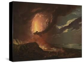 Vesuvius in Eruption, with a View over the Islands in the Bay of Naples-Joseph Wright of Derby-Stretched Canvas