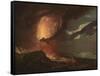 Vesuvius in Eruption, with a View over the Islands in the Bay of Naples-Joseph Wright of Derby-Framed Stretched Canvas