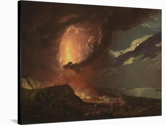 Vesuvius in Eruption, with a View over the Islands in the Bay of Naples-Joseph Wright of Derby-Stretched Canvas