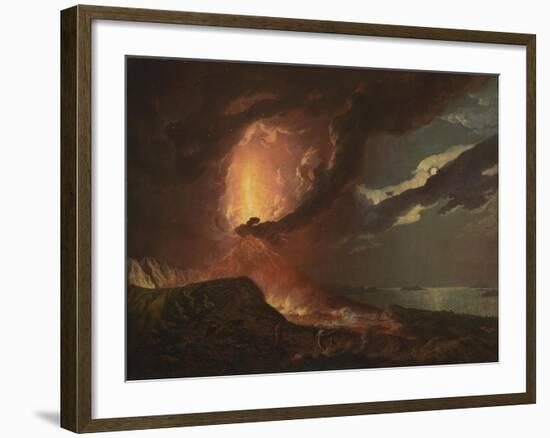 Vesuvius in Eruption, with a View over the Islands in the Bay of Naples-Joseph Wright of Derby-Framed Giclee Print