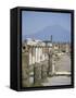 Vesuvius Volcano from Ruins of Forum Buildings in Roman Town, Pompeii, Campania, Italy-Tony Waltham-Framed Stretched Canvas