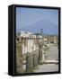 Vesuvius Volcano from Ruins of Forum Buildings in Roman Town, Pompeii, Campania, Italy-Tony Waltham-Framed Stretched Canvas