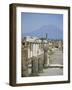 Vesuvius Volcano from Ruins of Forum Buildings in Roman Town, Pompeii, Campania, Italy-Tony Waltham-Framed Photographic Print