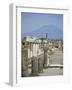 Vesuvius Volcano from Ruins of Forum Buildings in Roman Town, Pompeii, Campania, Italy-Tony Waltham-Framed Photographic Print