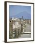 Vesuvius Volcano from Ruins of Forum Buildings in Roman Town, Pompeii, Campania, Italy-Tony Waltham-Framed Photographic Print