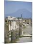 Vesuvius Volcano from Ruins of Forum Buildings in Roman Town, Pompeii, Campania, Italy-Tony Waltham-Mounted Photographic Print