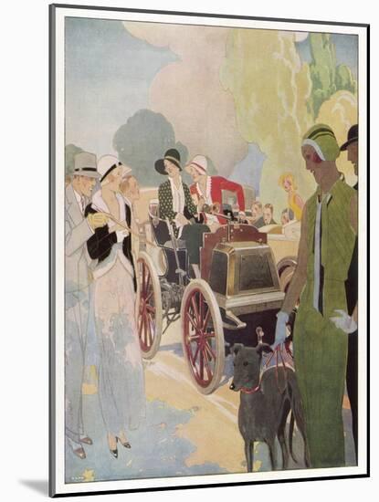 Veteran Car is Admired by Passers-By in the Champs Elysees Paris-Ren? Vincent-Mounted Art Print