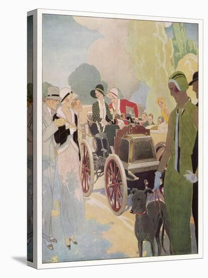 Veteran Car is Admired by Passers-By in the Champs Elysees Paris-Ren? Vincent-Stretched Canvas