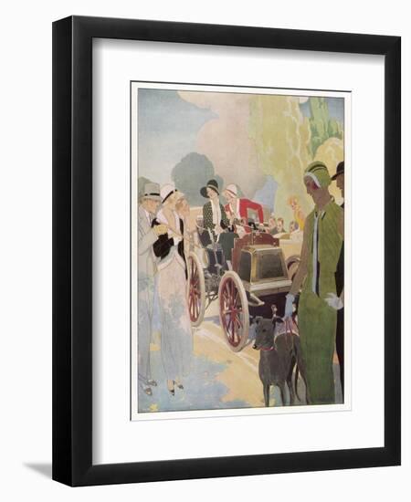 Veteran Car is Admired by Passers-By in the Champs Elysees Paris-Ren? Vincent-Framed Art Print