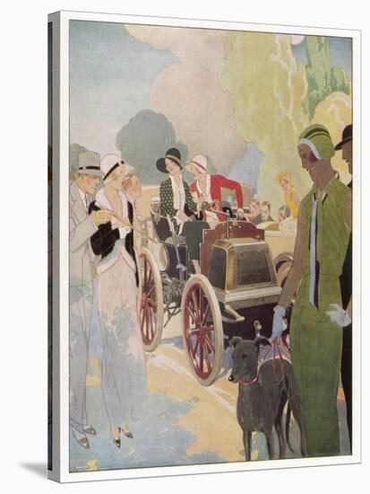Veteran Car is Admired by Passers-By in the Champs Elysees Paris-Ren? Vincent-Stretched Canvas