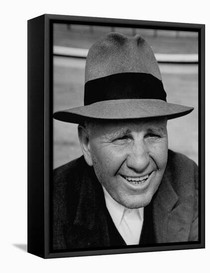 Veteran Horse Trainer Jim Fitzsimmons, Smiling-Carl Mydans-Framed Stretched Canvas