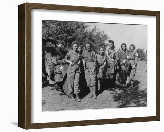 Veteran U.S. Army Nurses after Arriving in France on August 12, 1944-null-Framed Photo