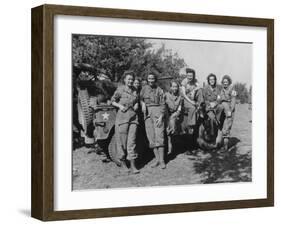 Veteran U.S. Army Nurses after Arriving in France on August 12, 1944-null-Framed Photo