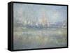 Vetheuil in the Fog, 1879-Claude Monet-Framed Stretched Canvas