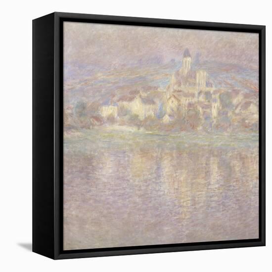 Vétheuil, soleil couchant-Claude Monet-Framed Stretched Canvas