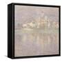 Vétheuil, soleil couchant-Claude Monet-Framed Stretched Canvas