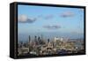 Vew of London Skyline and River Thames from Top of Centre Point Tower across to the Shard-Alex Treadway-Framed Stretched Canvas