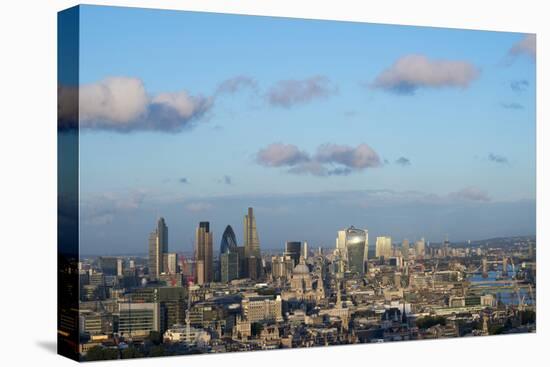 Vew of London Skyline and River Thames from Top of Centre Point Tower across to the Shard-Alex Treadway-Stretched Canvas