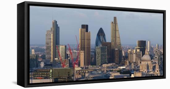 Vew of the City of London from the Top of Centre Point Tower, London, England-Alex Treadway-Framed Stretched Canvas