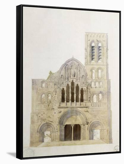 Vezelay, église, façade avant restauration-Eugène Viollet-le-Duc-Framed Stretched Canvas